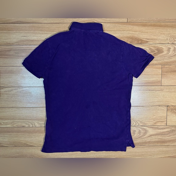 POLO RALPH LAUREN MESH POLO SHIRT - SLIM FIT - SIZE M - CHALET PURPLE & GREEN - Picture 2 of 2
